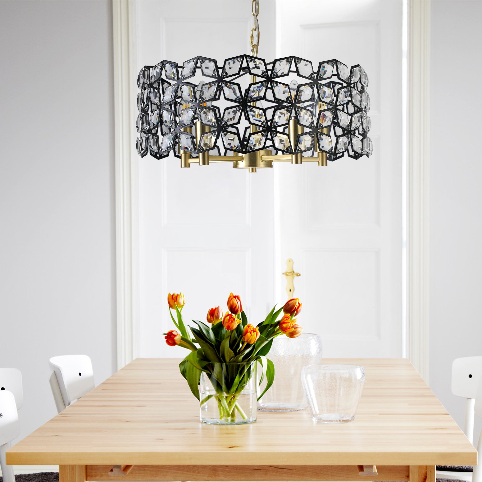 Modern Crystal Chandelier for Living-Room Round Cristal Lamp Luxury Home Decor Light Fixture