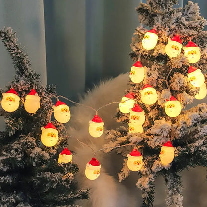 Guirnalda de luces navideñas para exteriores con diseño de Papá Noel