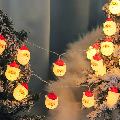 Guirnalda de luces navideñas para exteriores con diseño de Papá Noel