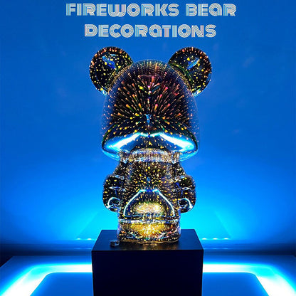 Rotatable Bluetooth speaker bear fireworks atmosphere lamp