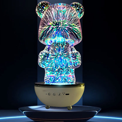 Rotatable Bluetooth speaker bear fireworks atmosphere lamp