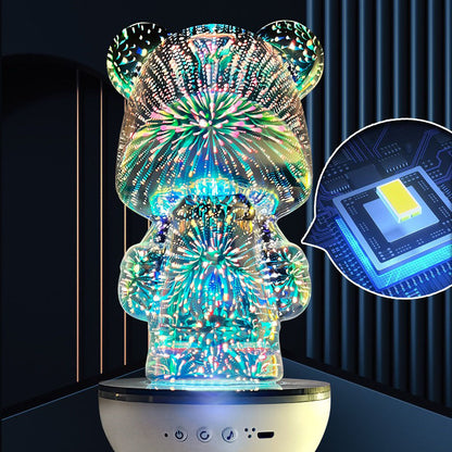 Rotatable Bluetooth speaker bear fireworks atmosphere lamp