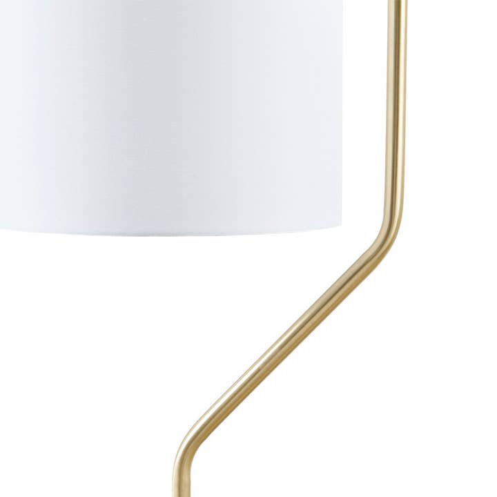 Angular Gold Floor Lamp with White Shade