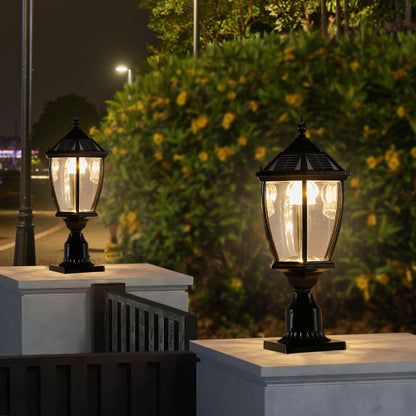 Solar Column Headlights With Dimmable LED