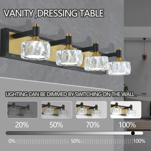 Modern Crystal Bathroom Vanity Light Over Mirror Bath Wall Lighting Fixtures