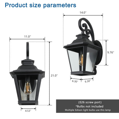 Large Outdoor Wall Sconce Lights with Clear Glass Can support multiple types of light bulbs