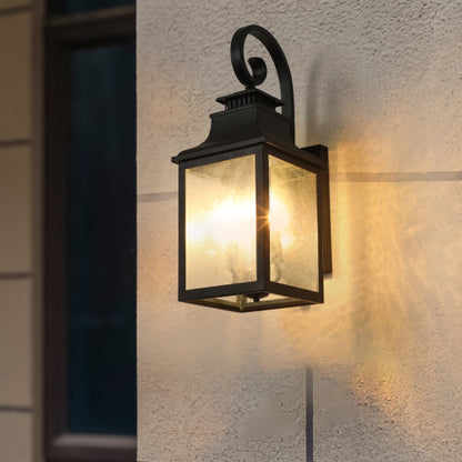 Large Outdoor Wall Lamps With Glass Supports multiple types of light bulbs