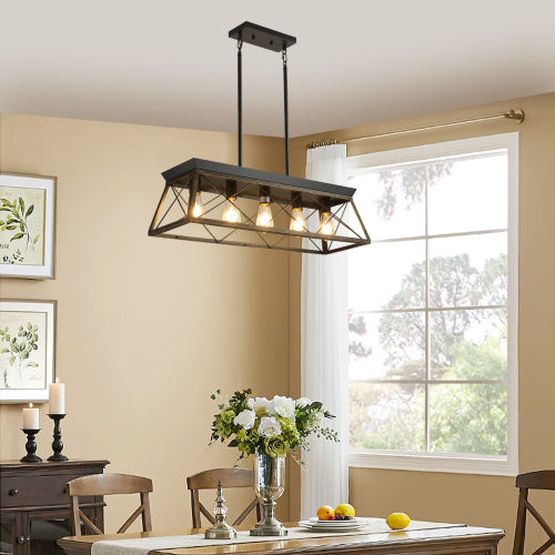 5-Light Farmhouse Chandeliers For Dining Room white(No Bulbs)