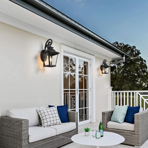 Large Outdoor Wall Sconce Lights with Clear Glass Can support multiple types of light bulbs