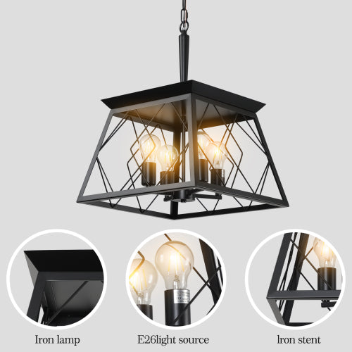 4-Light Farmhouse Chandeliers For Dining Room(No Bulbs)