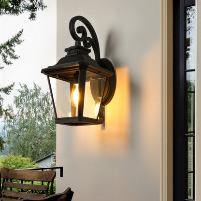 Large Outdoor Wall Sconce Lights with Clear Glass Can support multiple types of light bulbs