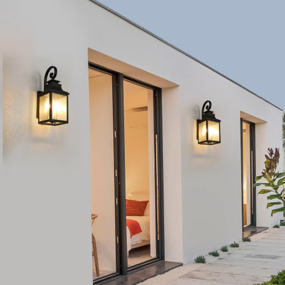 Large Outdoor Wall Lamps With Glass Supports multiple types of light bulbs (2pack)