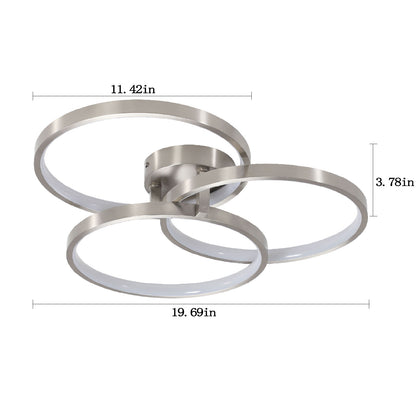 Three ring design, contemporary semi-flush mount with inner ring illumination Ceiling lamp