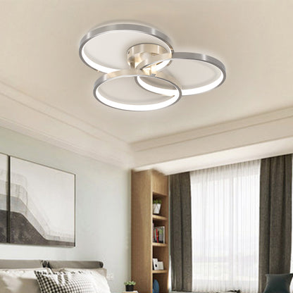 Three ring design, contemporary semi-flush mount with inner ring illumination Ceiling lamp