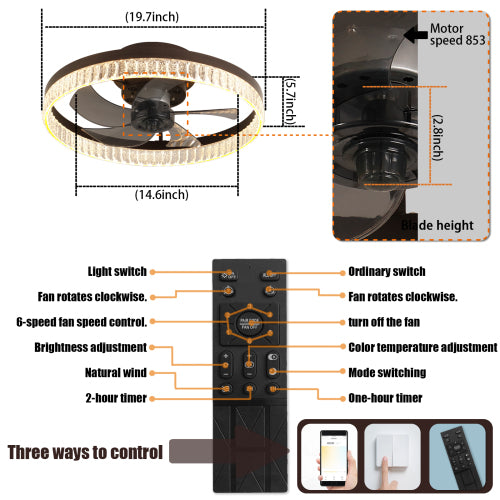 Embedded Crystal Chandelier (Included LED)