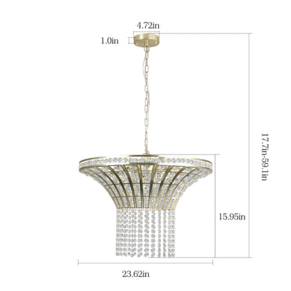 8-Light 23.6" Wide Crystal Waterfall Chandelier