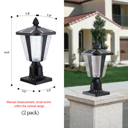 Solar Column Headlights With Dimmable LED(2 pack)