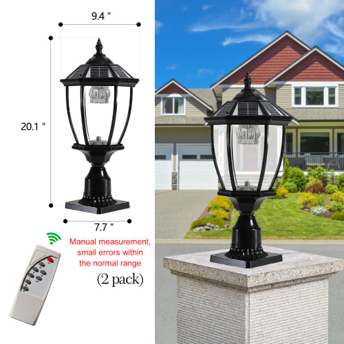 Solar Column Headlights With Dimmable LED(2 pack)