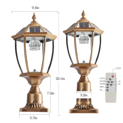 Solar Column Headlights With Dimmable LED