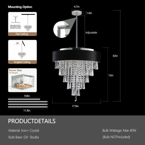 Modern Crystal Chandelier for Living-Room Round Cristal Lamp Luxury Home Decor Light Fixture