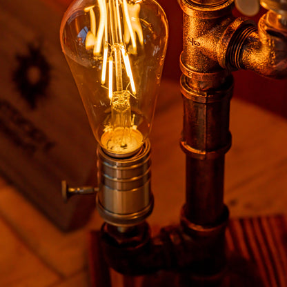 Shadow Steampunk Handmade Vintage Adjustable Pipe Lamp