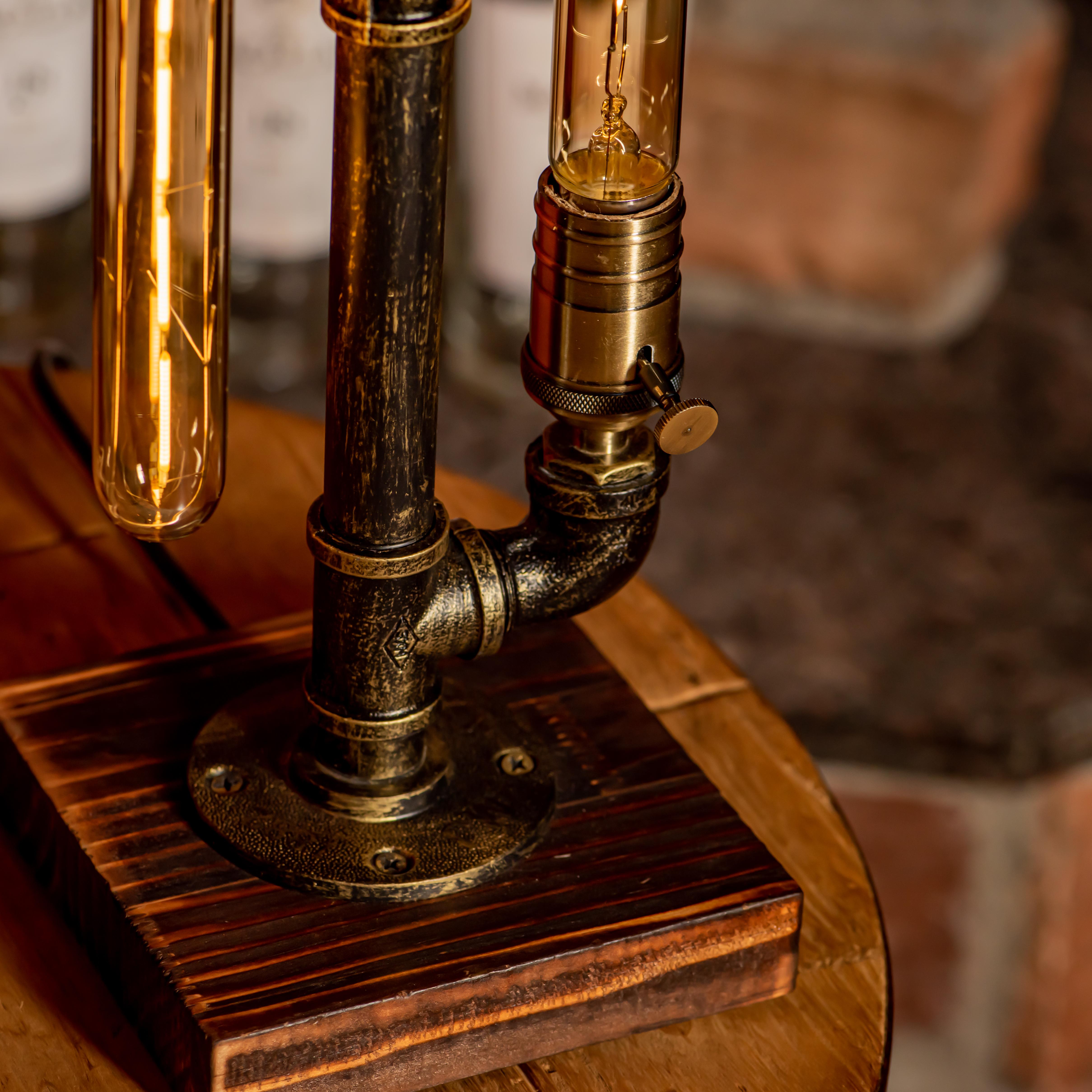 Nebula Steampunk Handmade Vintage Adjustable Pipe Lamp