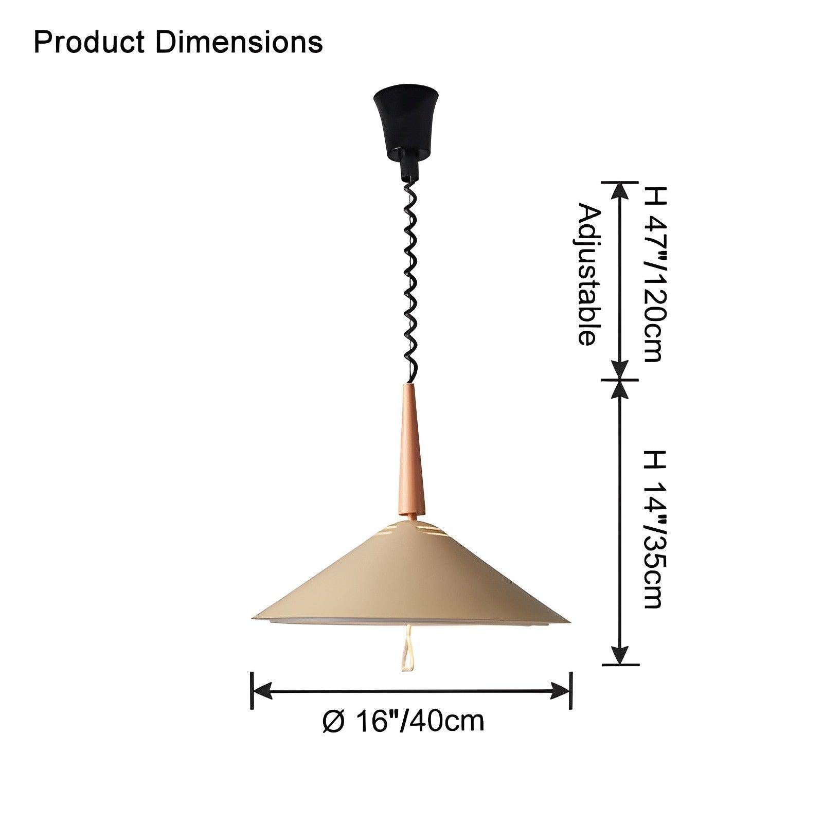 Rise and Fall Cone Pendant Light