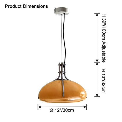 Pumpkin Glass Dome Pendant Light