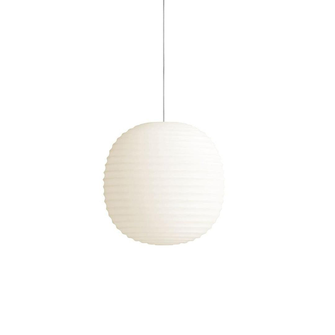 Lantern Ribbed Milk Glass Pendant Light