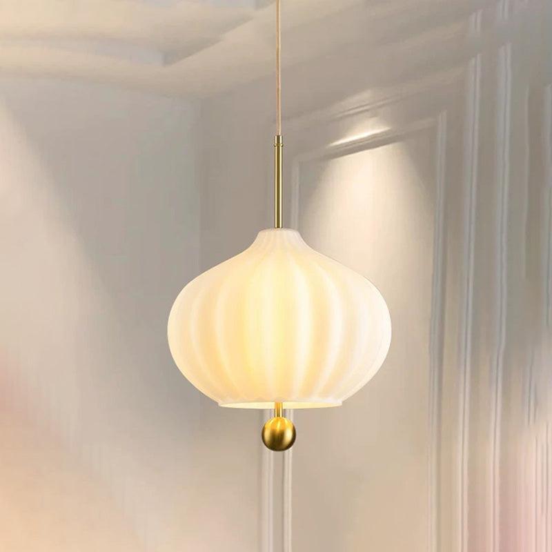 Wind Bell Milk Glass Pendant Light