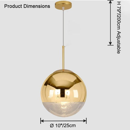 Gold Chrome Globe Pendant Light