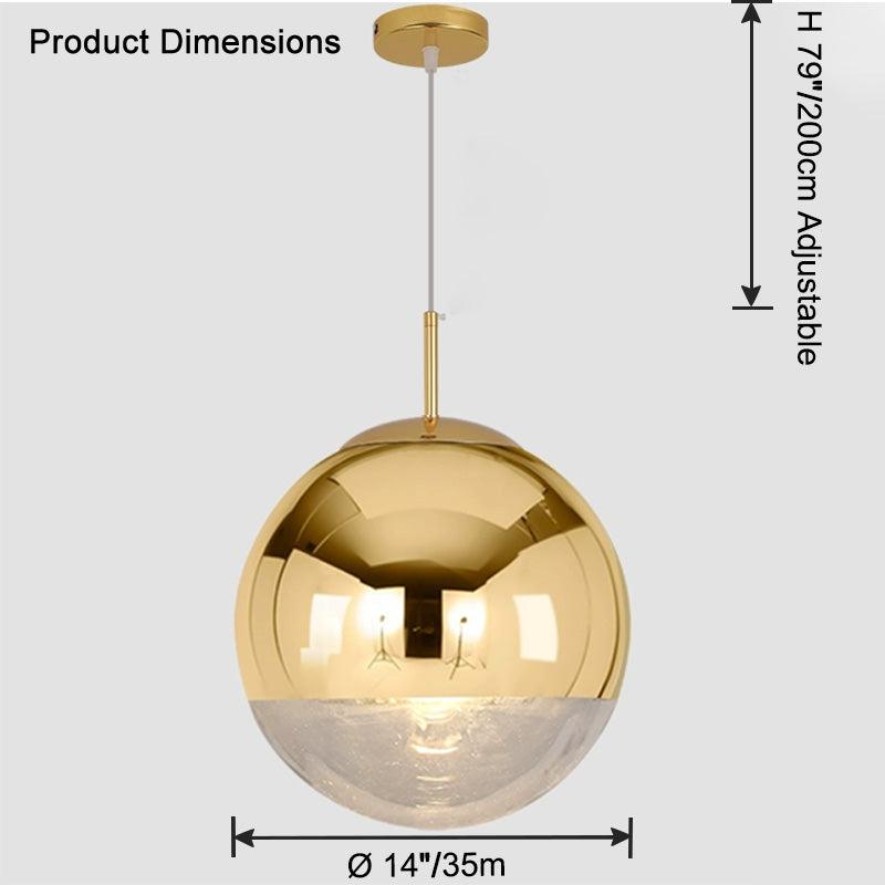 Gold Chrome Globe Pendant Light