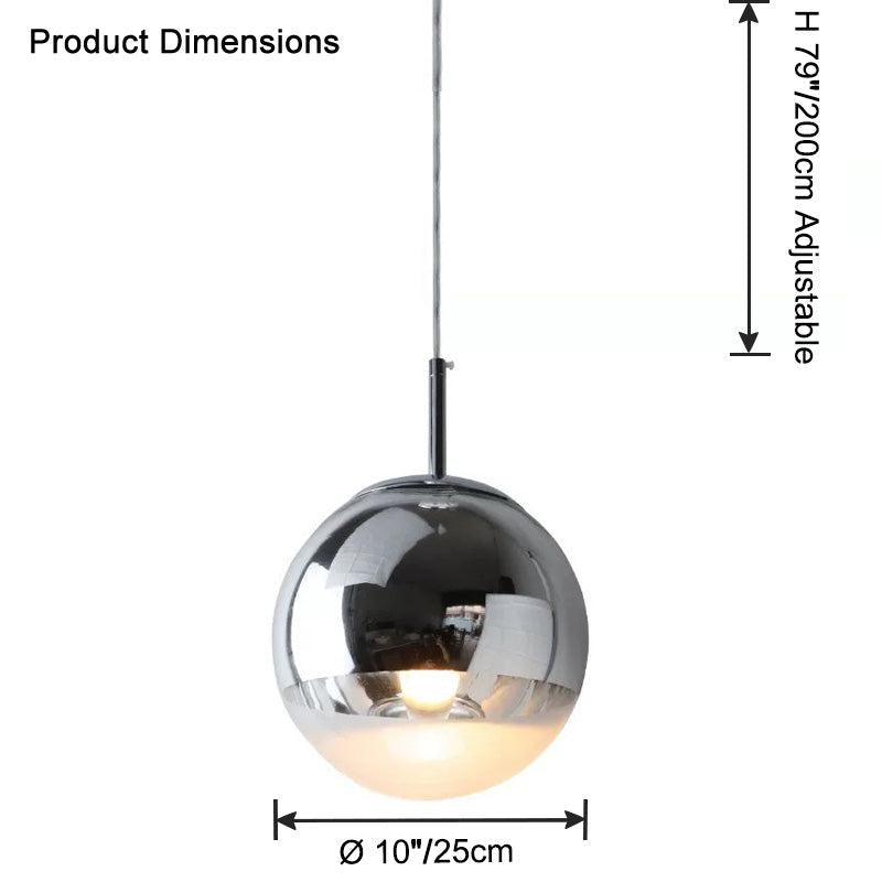 Gold Chrome Globe Pendant Light