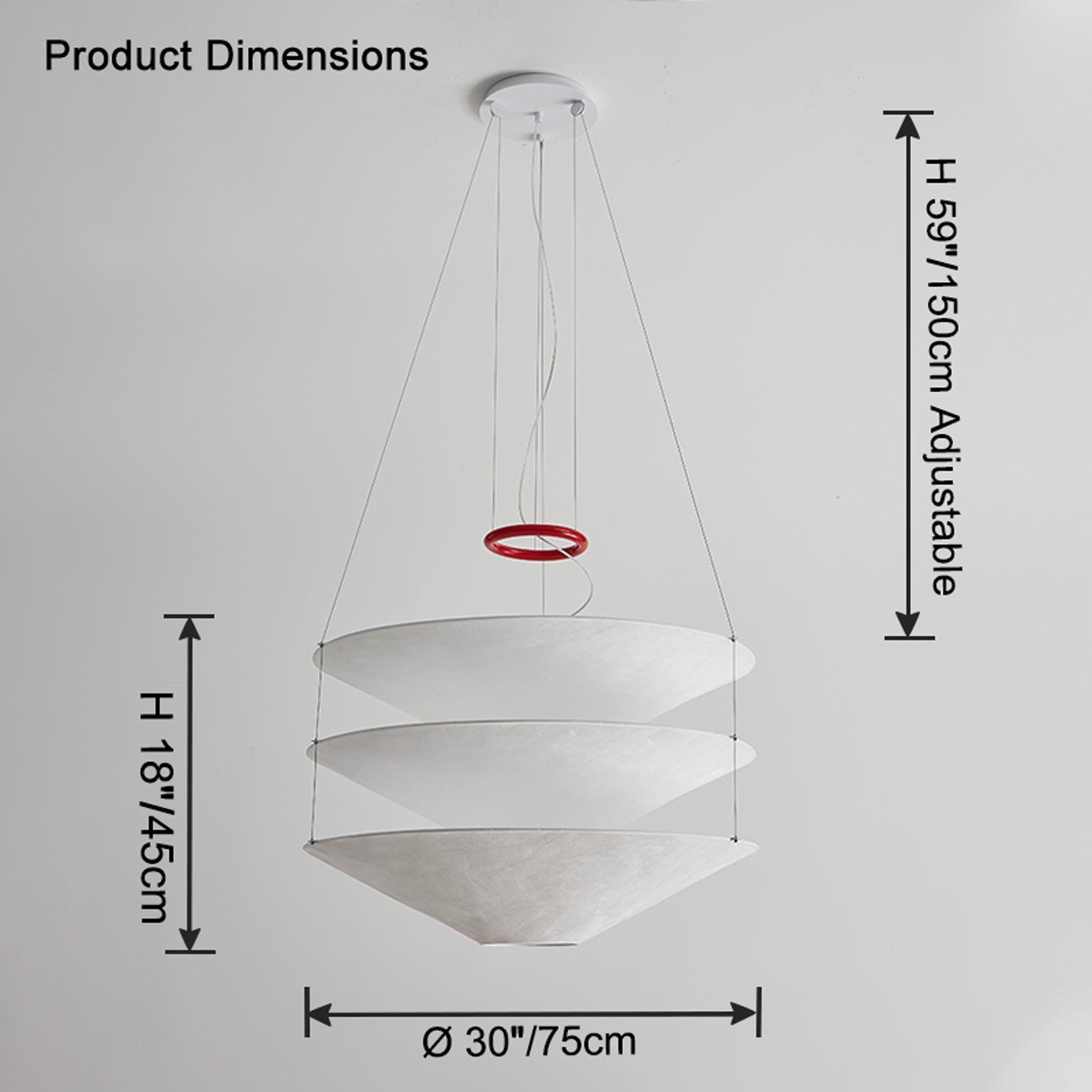 Tiered Cone Rice Paper Pendant Light