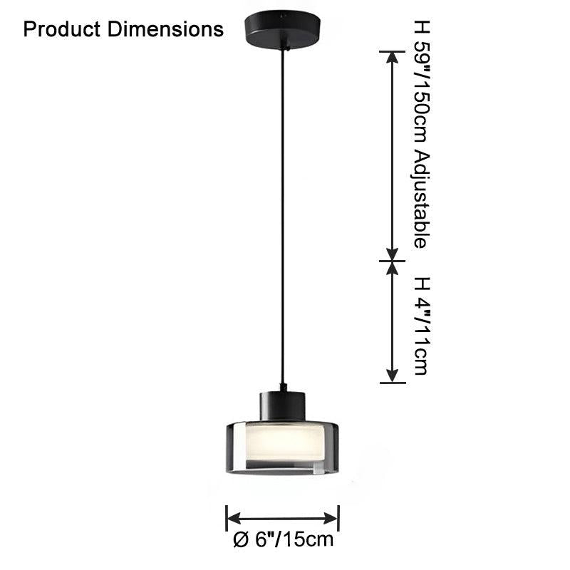 Black Glass Drum Pendant Light