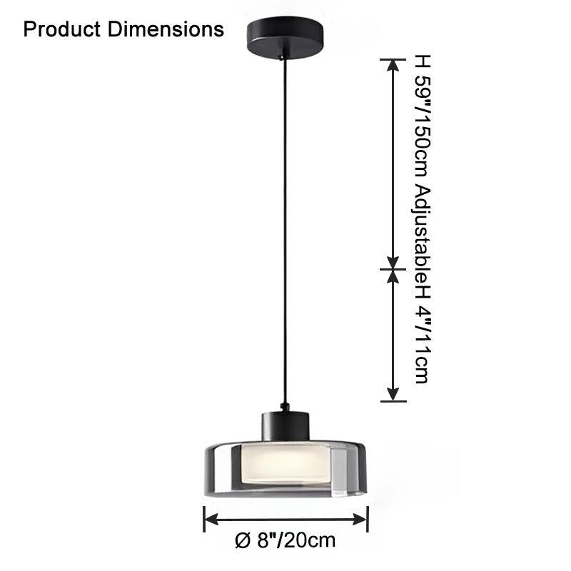 Black Glass Drum Pendant Light