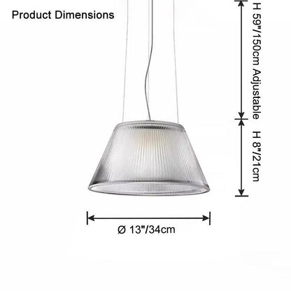 Conical Drum Glass Pendant Light