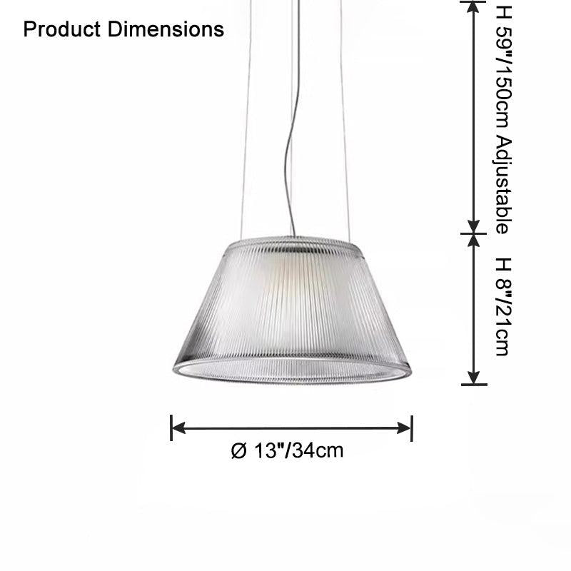 Conical Drum Glass Pendant Light