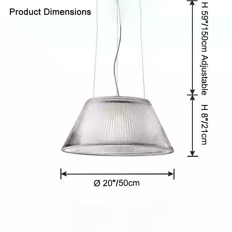 Conical Drum Glass Pendant Light