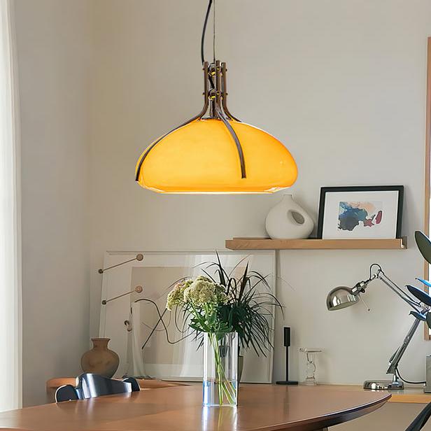 Pumpkin Glass Dome Pendant Light