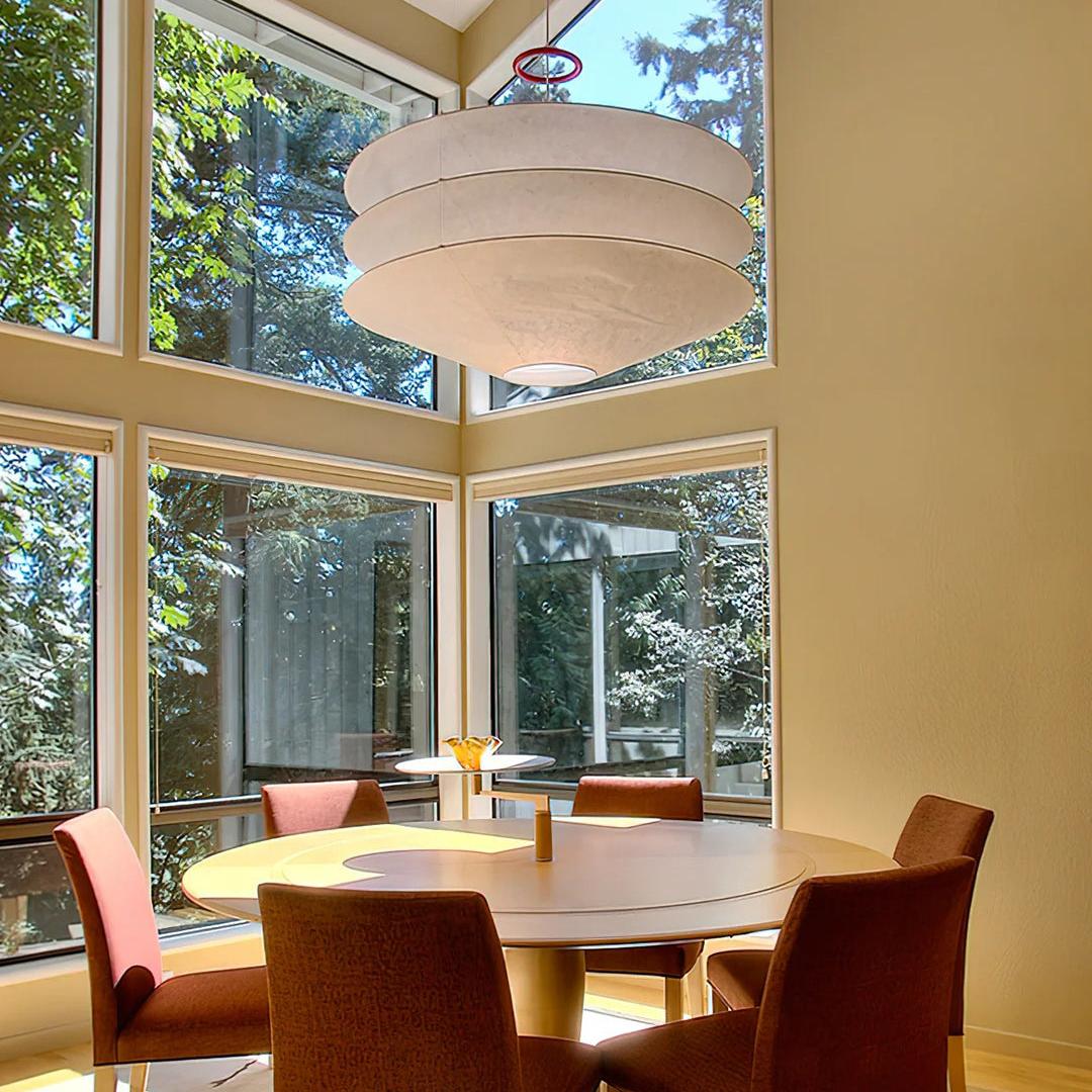 Tiered Cone Rice Paper Pendant Light