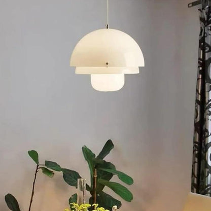 Milk Glass Dome Pendant Light