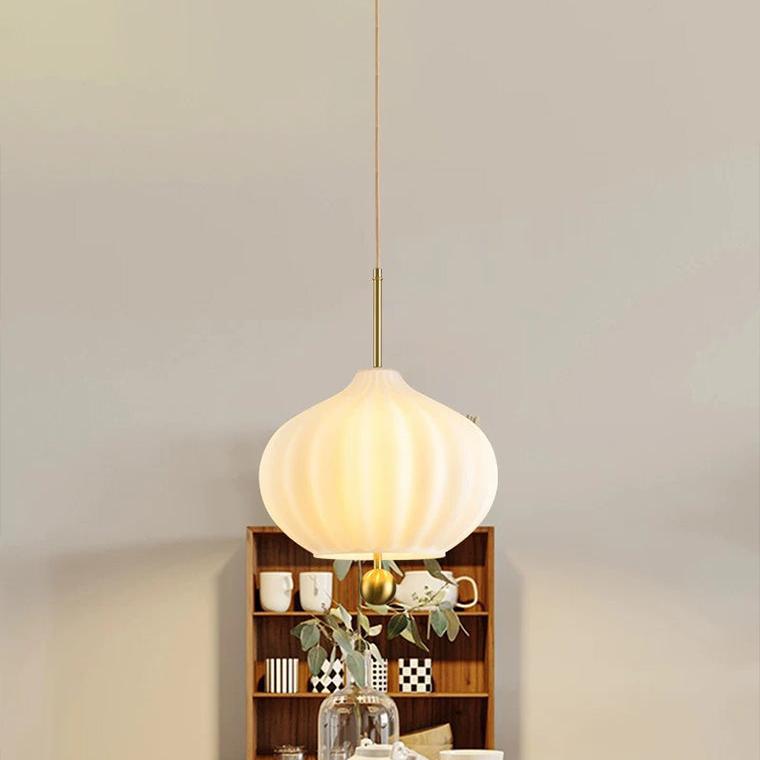 Wind Bell Milk Glass Pendant Light