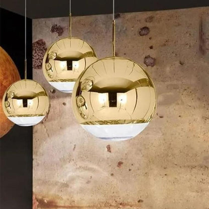 Gold Chrome Globe Pendant Light