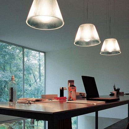 Conical Drum Glass Pendant Light