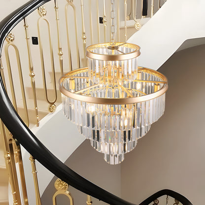 Golden Luxury Crystal Chandelier Modern Chandeliers Lights Fixture Hanging Pendant Light Fixture for Dining Room Bedroom Living Room Dia 23.6 Inch-Gold