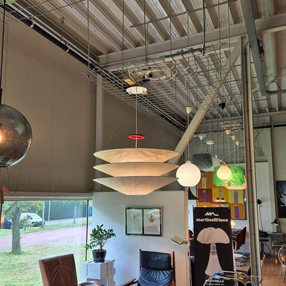 Tiered Cone Rice Paper Pendant Light