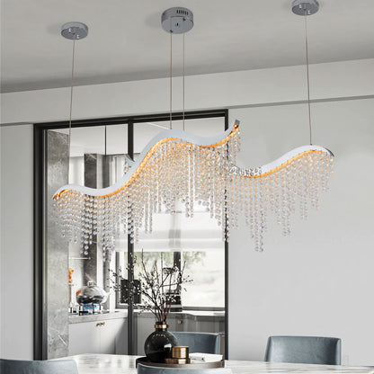 36.2-inch Dangling Wave Crystal Chandeliers