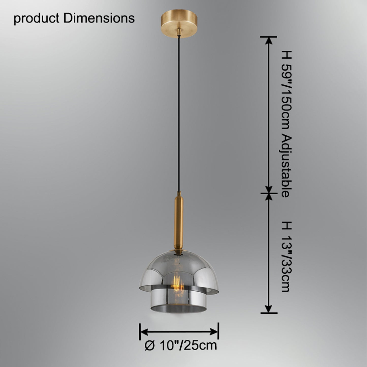 Suspension cloche en verre