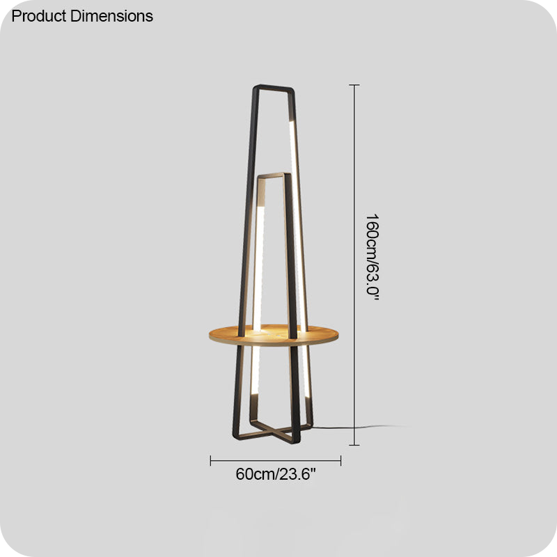 Lámpara de pie con estante en forma de torre